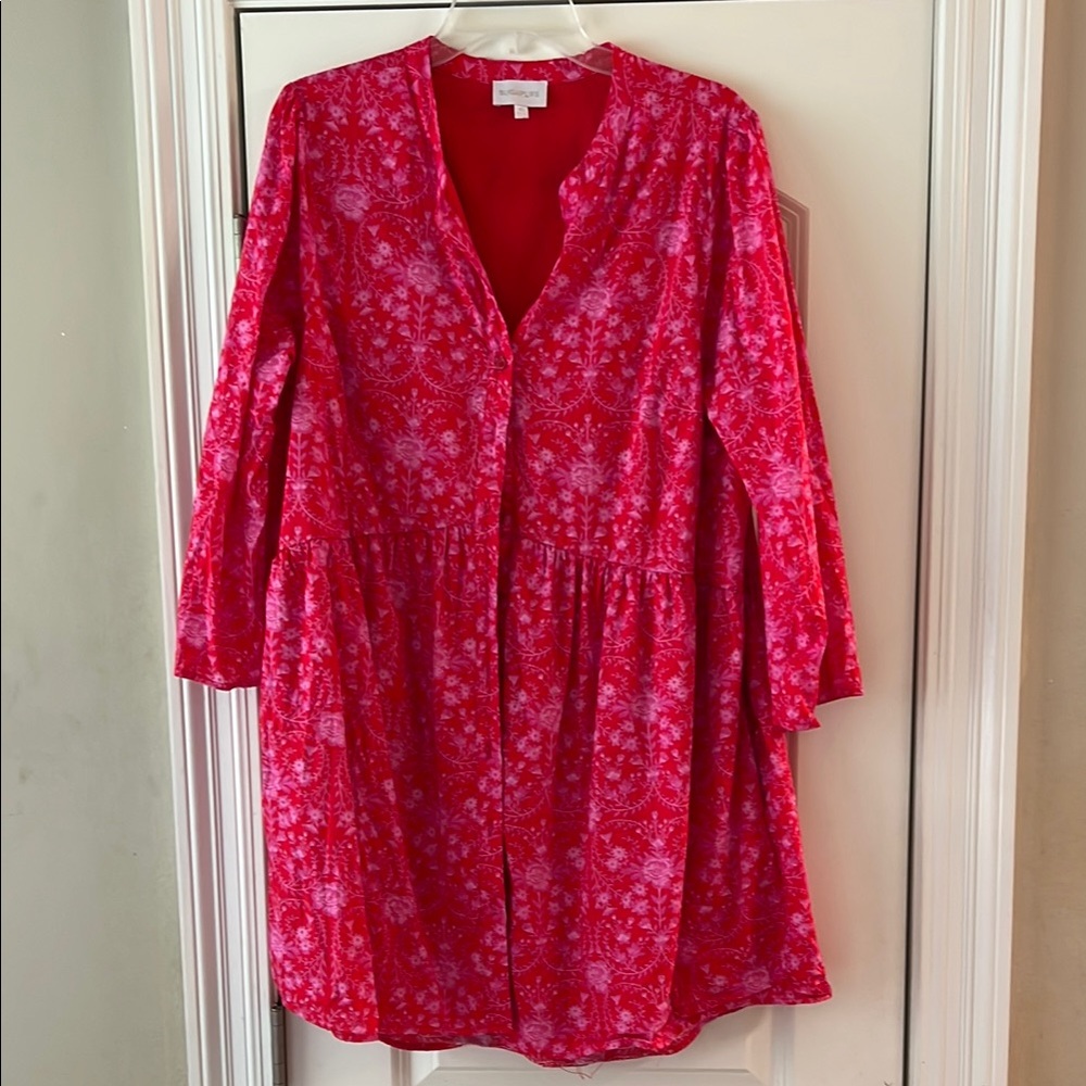 Sugarlips Red Floral Long Sleeve Dress